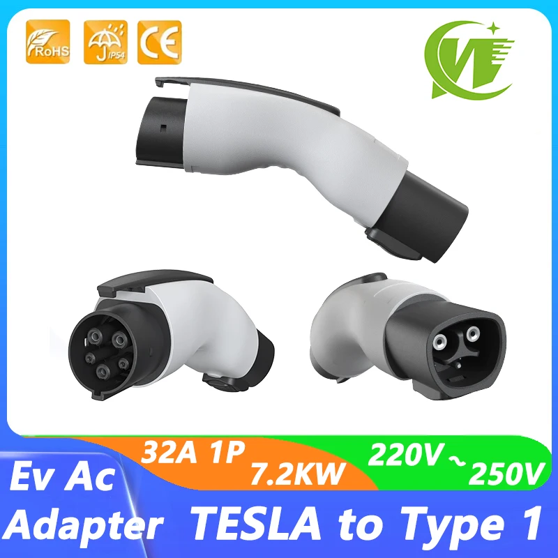

16A ~ 80A 240 В переменного тока Tesla Зарядное устройство Разъем Tesla к Type1 Ev Адаптер Plug Быстрое зарядное устройство Tesla к J1772 Адаптер для Tesla Model 3 S X Z