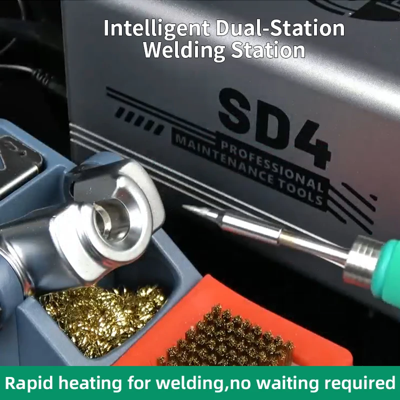 KAISI SD4 Dual-channel Intelligent Soldering Station Fast Heating Support T245 T210 Handles Tip for Mobile Phone Welding Repair