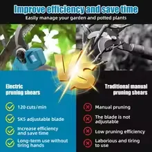 Schnurlose elektrische Gartenschere, bürstenloses Gartenwerkzeug, Akku-Gartenschere, kompatibel mit Makita 18 V Akku-Pin für Gartenschere