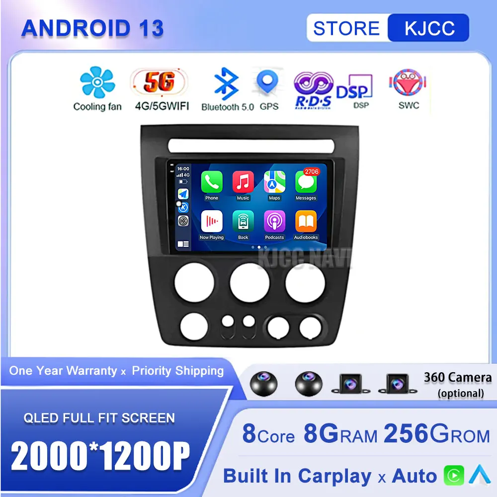 Android 13 Car Radio Multimedia Player For Hummer H3 1 2005 - 2010 NO 2 Din DVD Navigation Carplay Autoradio Stereo All In One