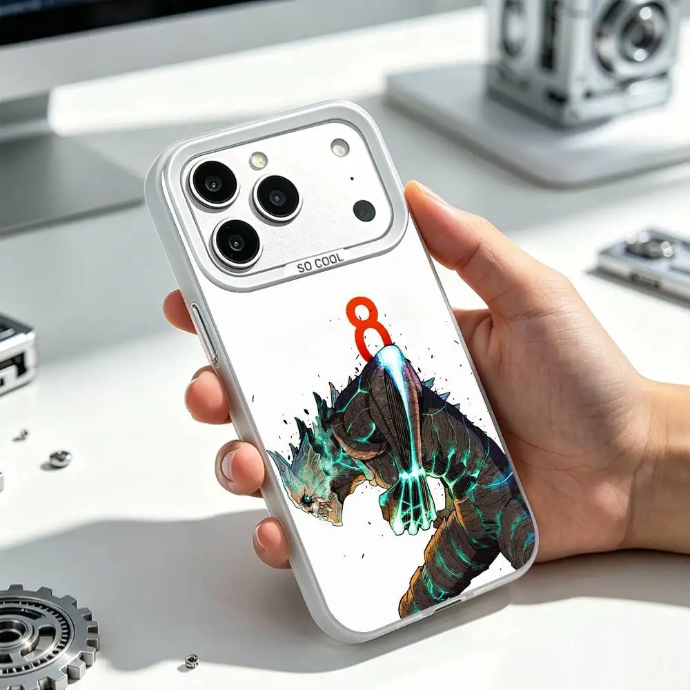 Anime Kafka Hibino Kaiju No.8 Phone Case For iPhone 17,16,15,14,13,12 Plus,Pro Max,XS,White Silver Phone case Funda Cover