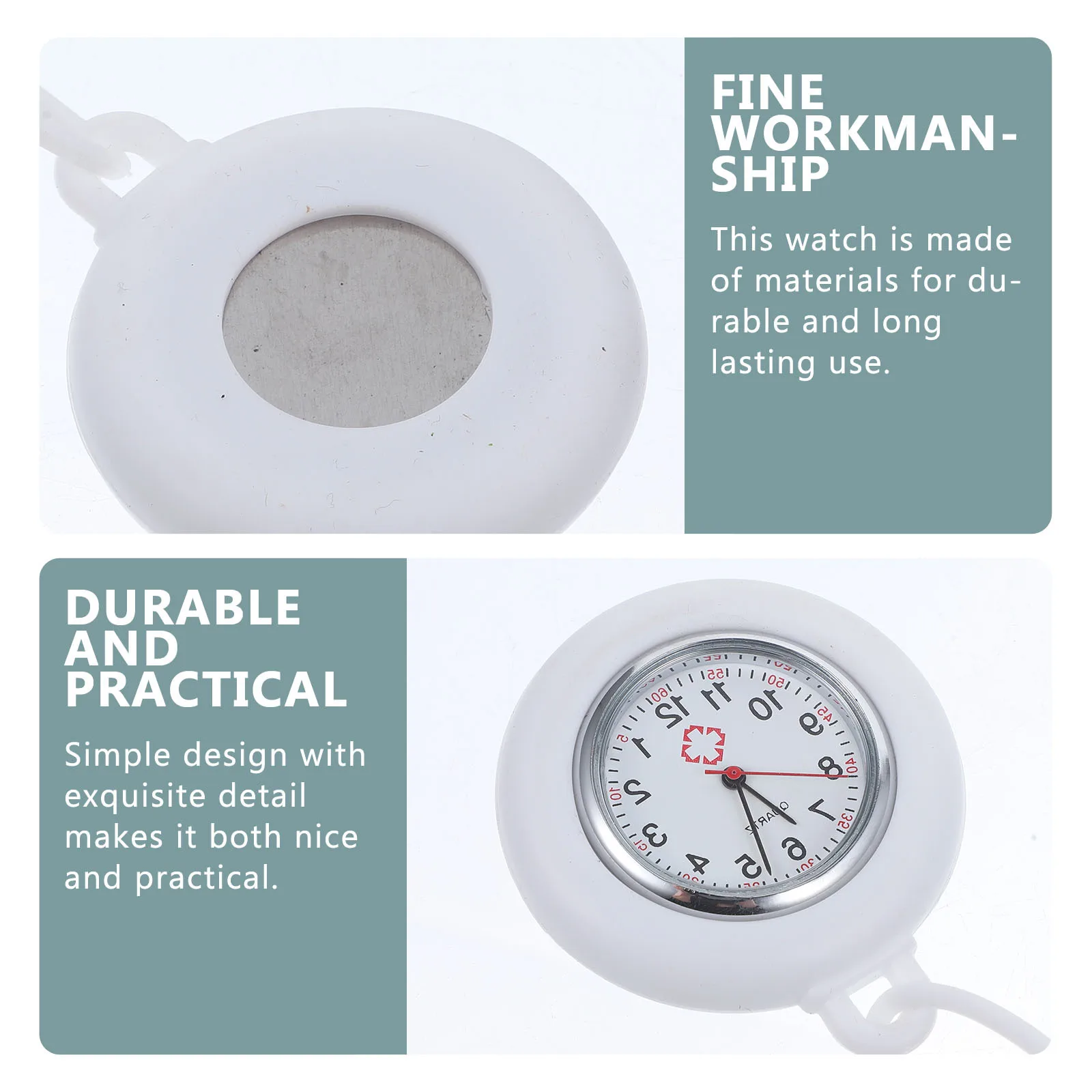 ساعة ممرضة دائرية من السيليكون، ساعة طبية محمولة خفيفة الوزن، تفاصيل رائعة، هدية للأطباء والممرضات باللون الأرجواني #4