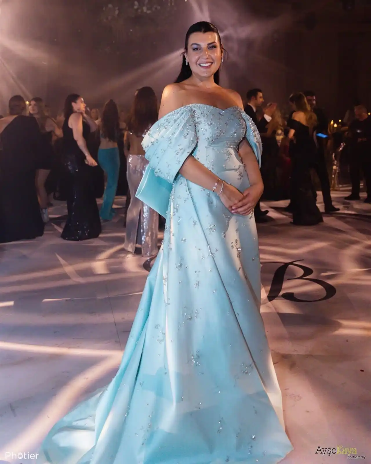 2254 New Sky Blue off The Shoulder Satin with Trian vestidos de noche vestidos de galaevening dresses فستان العيد image 5