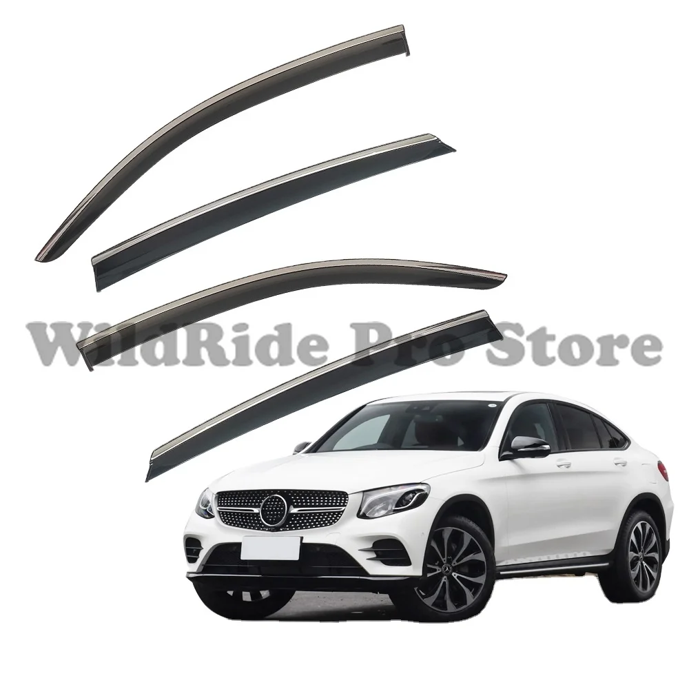

1 set Window Visor for MERCEDES GLC COUPE 2021 Smoke Tinted and Semi transparent Sun Rain Shade Guard Wind Vent Visor Wind Defle