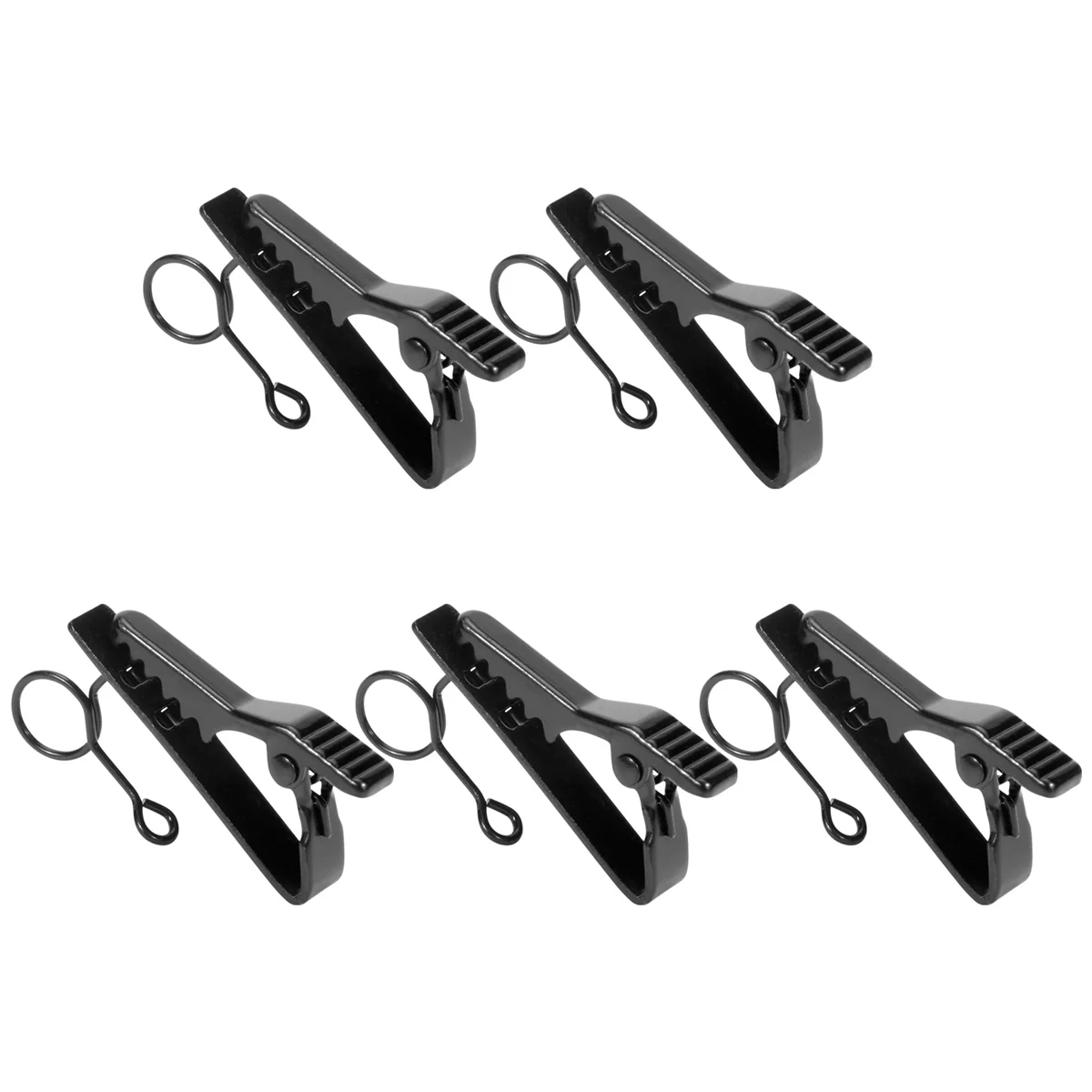 5 ชิ้นแหวนมินิ 7.5 มิลลิเมตรไมโครโฟนผู้ถือคลิปผูกคลิปคลิปปกปฏิบัติ (สีดํา)