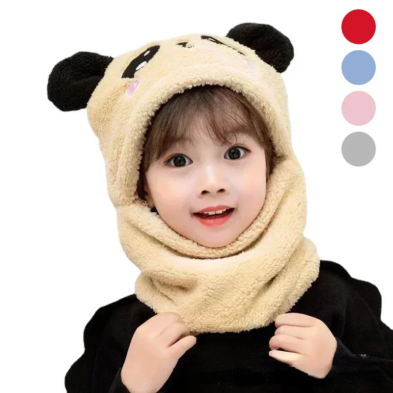 1/2/4PCS Autumn Winter Toddler Children Cute Panda Knitted Hat Soft Warm Good Quality Cap Beanie for Boy Girl Outdoor Gift
