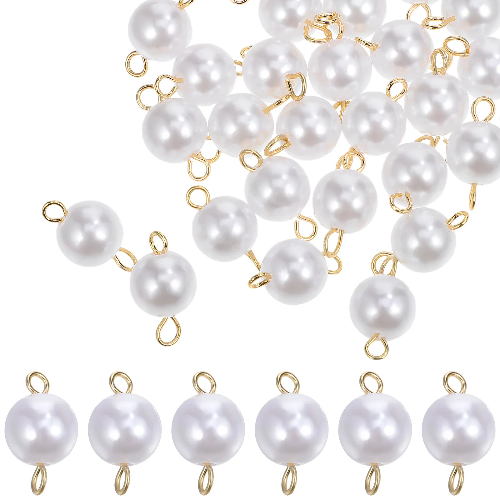 30Pcs Pearl Charms Exquisite Smooth Surface Pearl Pendants for Jewelry Making Earring Charms Pearls for Crafts