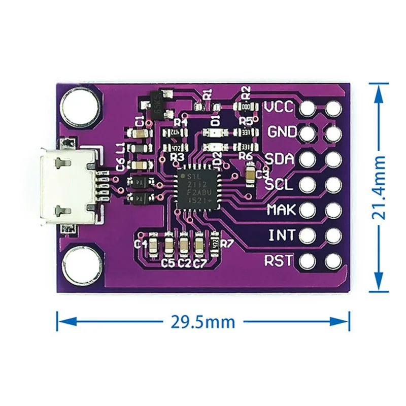 Placa de depuración CP2112 de 1 piezas-10 piezas, módulo de comunicación USB a SMBus I2C, 2,0 MicroUSB 2112, Kit de evaluación para CCS811, módulo