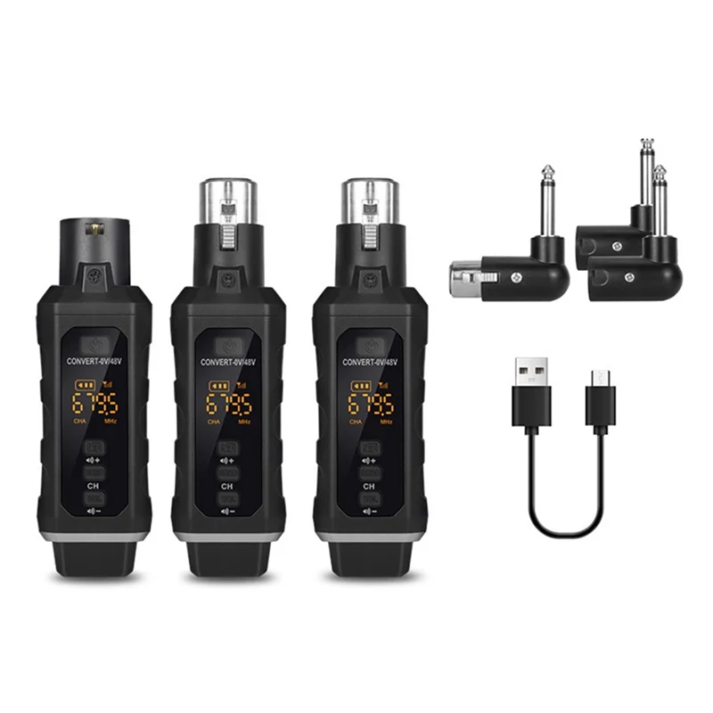 Y67A-Nuovo condensatore 48V Adattatore XLR Ricevitore trasmettitore microfono wireless per microfono dinamico Mixer audio per chitarra