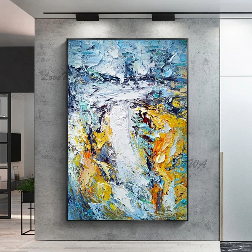 

Modern Abstract Acrylic Painting Unframed Art Decoration Picture Canvas Simple Palette Knife Natural Scenery Art Painting