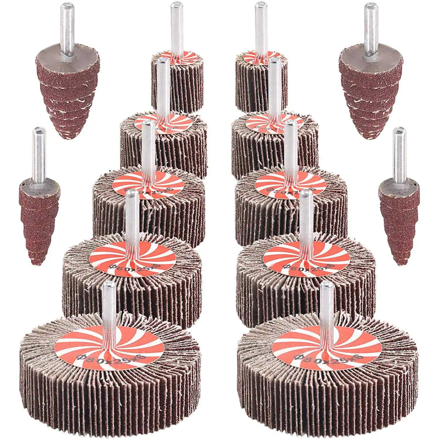 

14 Pack Abrasive Flap Wheel Sander Sanding Flap Grinding Wheels 80 Grit Aluminum Oxide for Remove Rust and Weld Burr