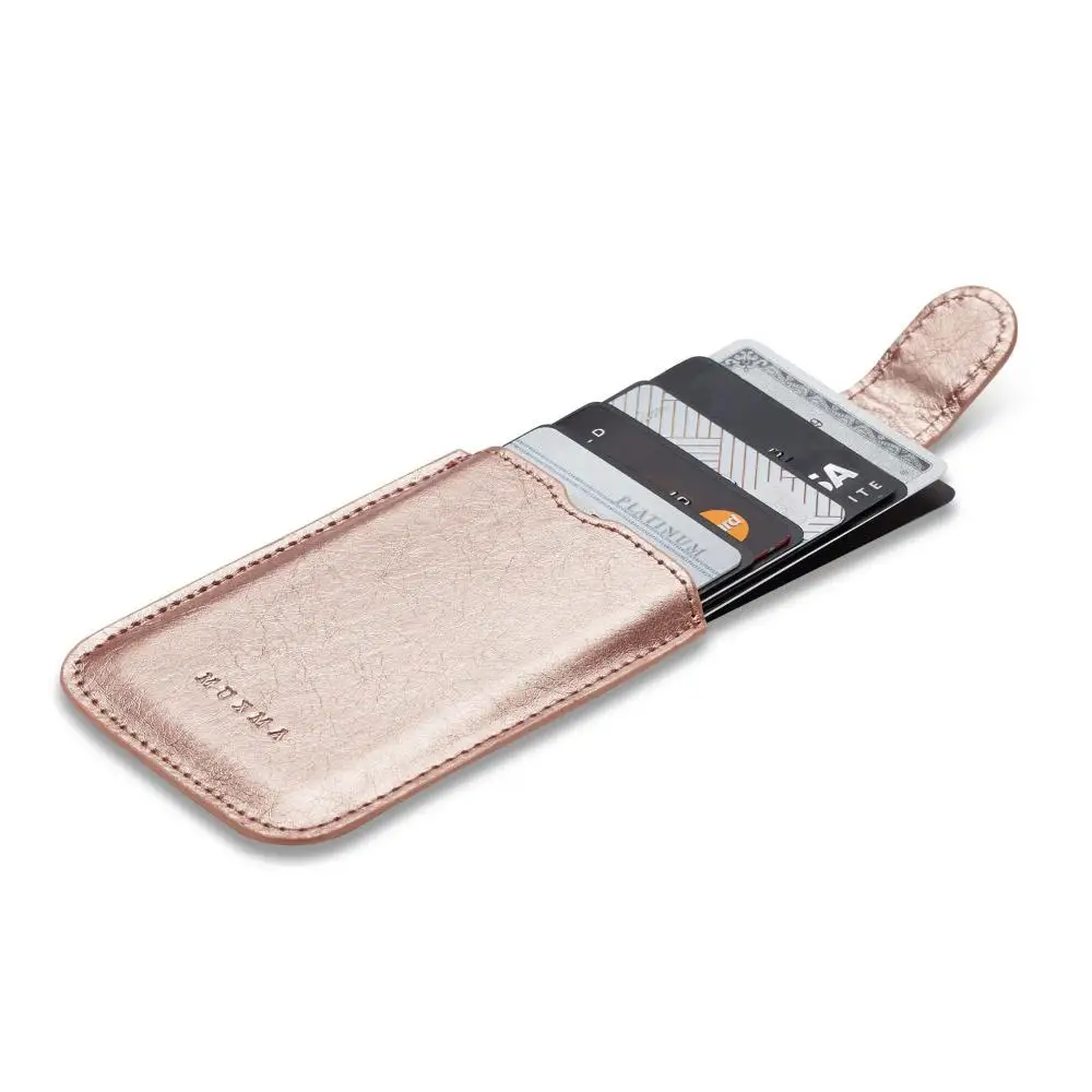 Fashion New 5 Card Pockets Phone ID Card Holder Men Women PU Leather Wallet Card Holder Bag Adhesive Case Pouch