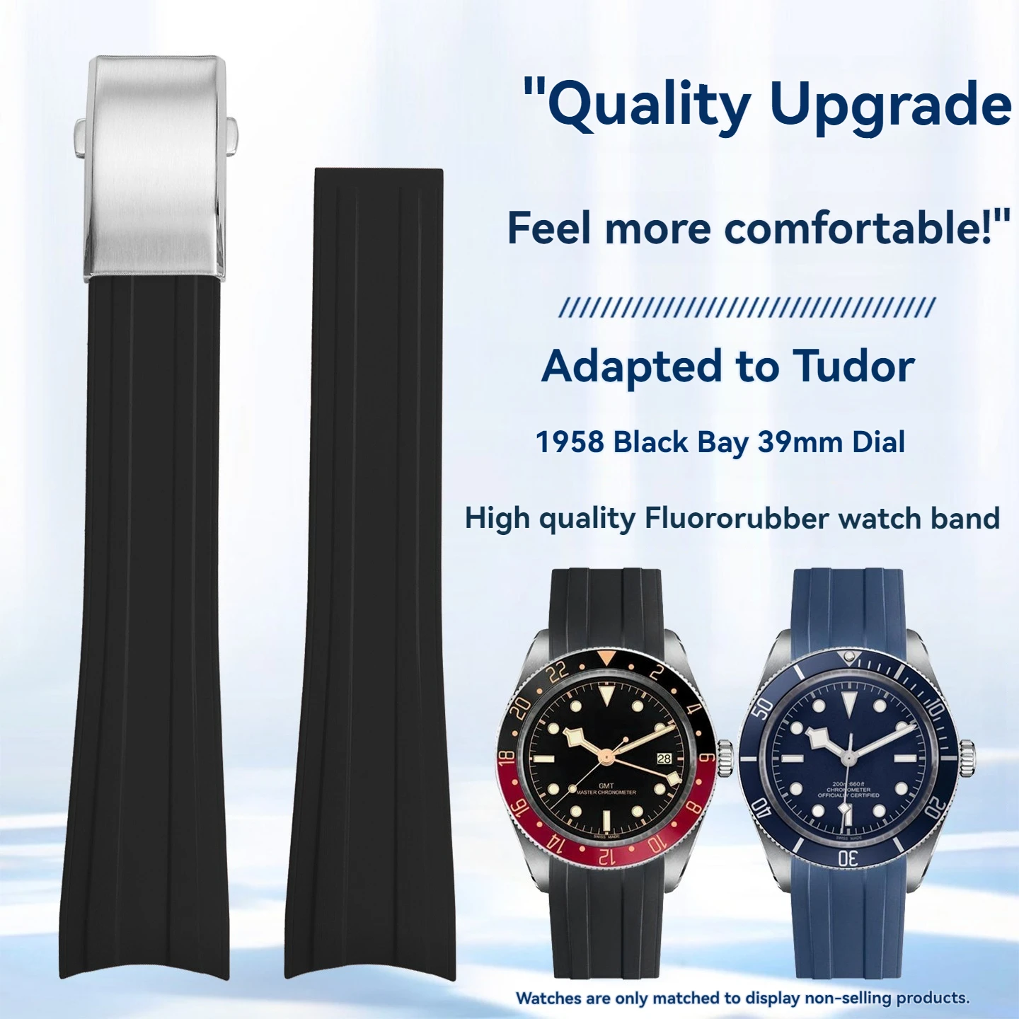 

Ремешок для часов Tudor 1958 Black Bay M79030 Series из фторкаучука, 39 мм, мужской спортивный ремешок из FKM, водонепроницаемый браслет, 20 мм