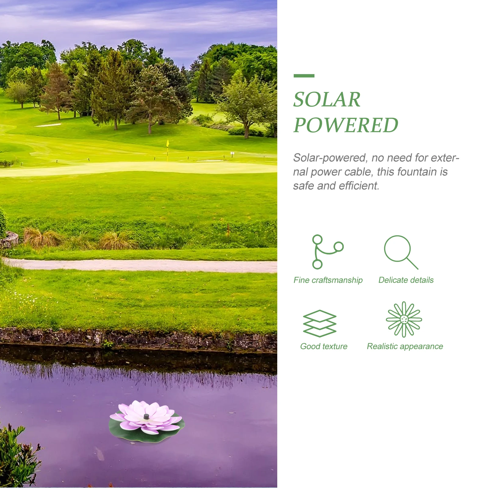 

1Set Outdoor Solar Fountain Easy Use No Cable Required Garden Park Pond Decorative Pond Solar Fountain Outdoor Pool Decoration