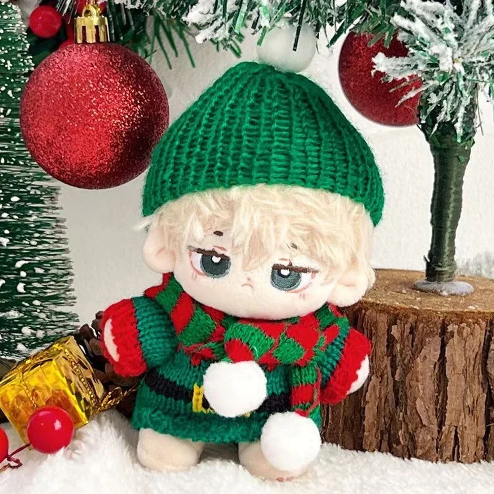 17 cm Mini Puppe Kleidung Outfit Zubehör Für Korea Kpop Exo Labubu Idol V1 V2 Weihnachten Pullover Schal Hut Set kleidung Geschenk