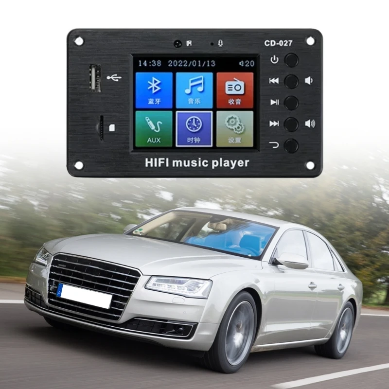 H8H8 Stereo Car MP3 Player with 2.8 Inch Screen Blue tooth 5.1 LCD Screen with Build In Clock Functionality Plastic LCD