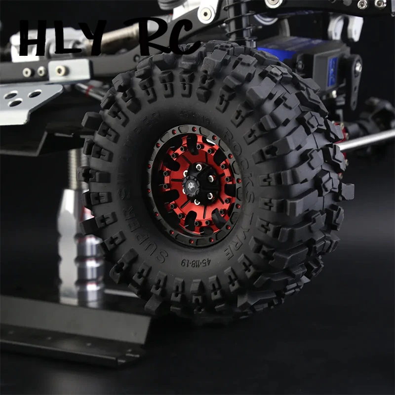 

4PCS 1.9 Inch Beadlock Wheel Rims & Rubber Tire for 1/10 RC Rock Crawler Axial SCX10 RR10 AX10 Wraith 90048 90018 KM2