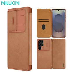 NILLKIN For Samsung Galaxy S25 Ultra Case Leather Qin Leather Case Sliding Camera Protection For Samsung S25/S25 Plus Flip Cover