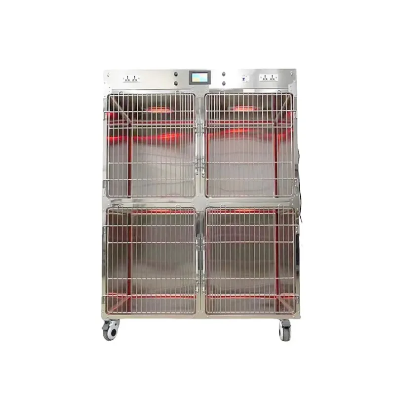 Veterinary 304 Stainless Steel Infrared Warm Cat Cage  Dog Cage  for  Veterinary  Clinic Animal Hospital