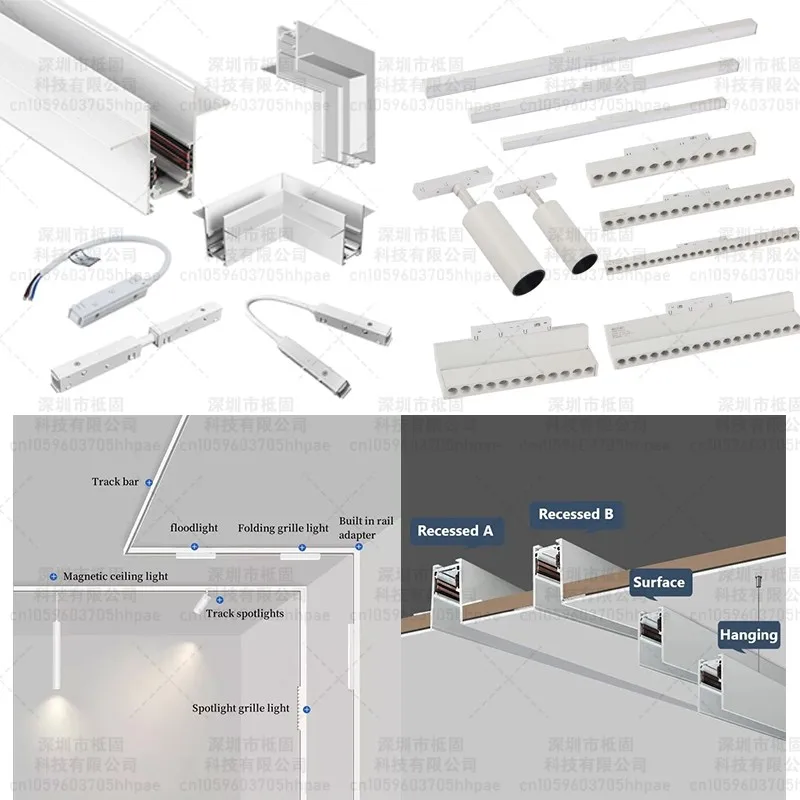 

Modern White Magnetic Track Light System with DC48V Embedded LED Ceiling Lamp Track Rail Indoor Lighting No Main Light Spotlight