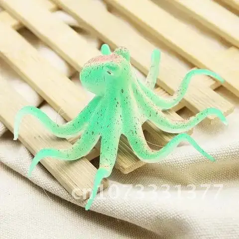 

Artificial Fluorescent Octopus Aquarium Decoration with Suction Cup Fish Tank Ornament