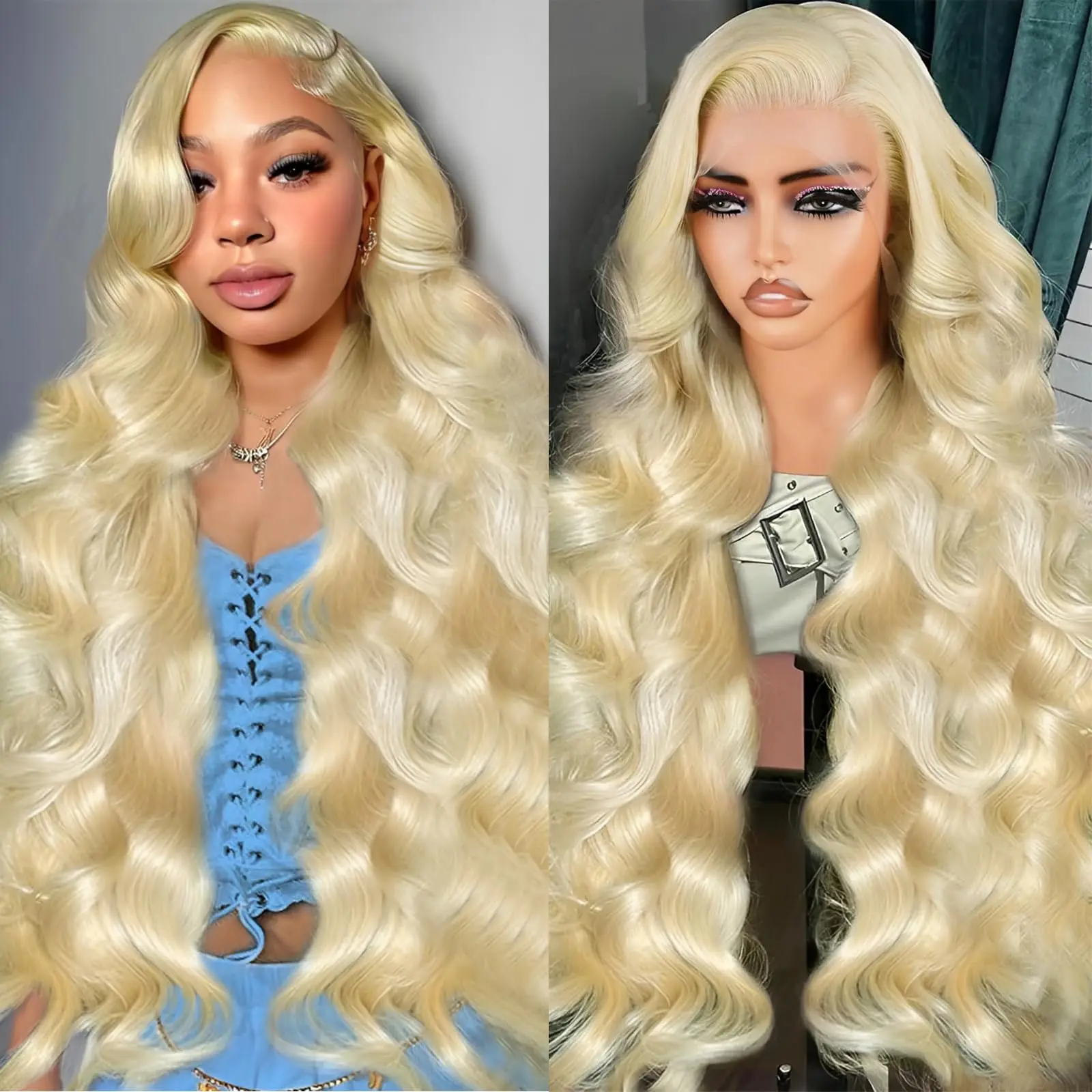 

Pampering 613 Honey Blonde Body Wave 250 Density 13x6 HD Lace Front Human Hair Wigs 13x4 HD Lace Frontal Wig for women