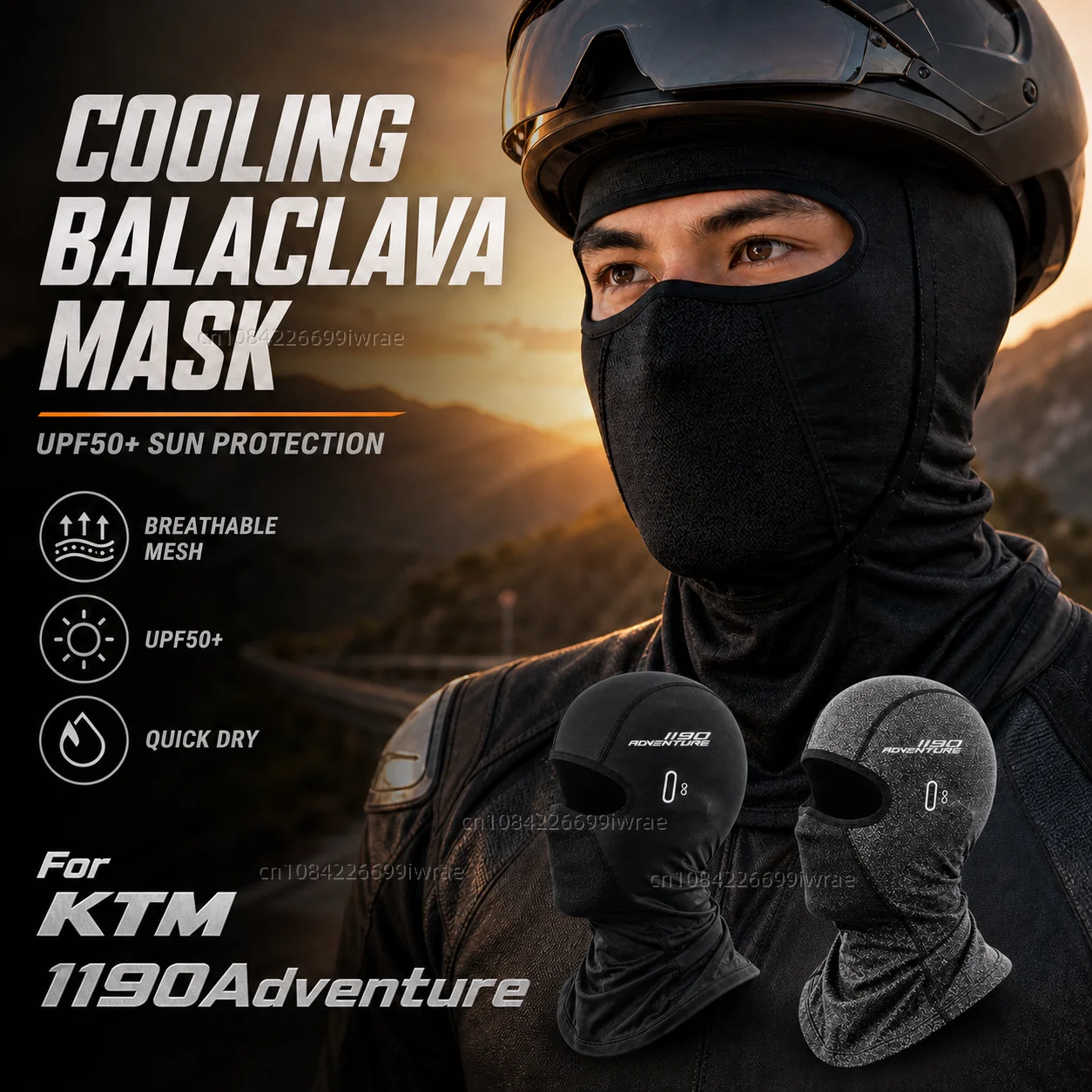 

Cooling Motorcycle Balaclava Mask UPF50+ UV Protection Breathable Face Cover Summer For KTM 1290 390 790 890 990 1050 1090