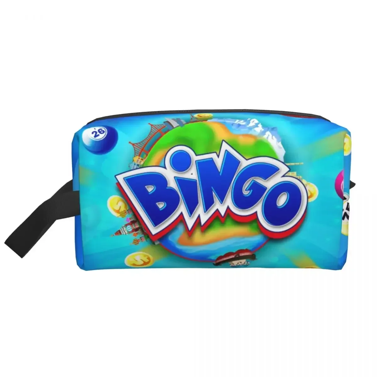 

Bingo Paper Game Makeup Bag for Women Travel Cosmetic Organizer Kawaii Storage Toiletry Bags