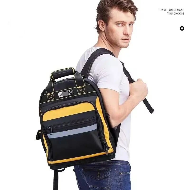 Sac à outils de réparation portable pour hommes, sac à dos lancé par des hommes, valise en toile d\'entretien multifonctionnelle, support