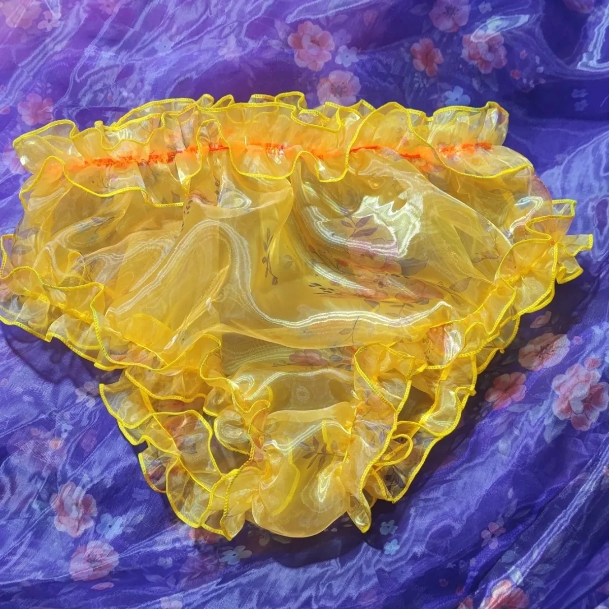 Handmake Double Layer Chiffon Elastic Waist Panties Man Women Pink Gold Light Weight Run Touring Briefs 100kg can wear