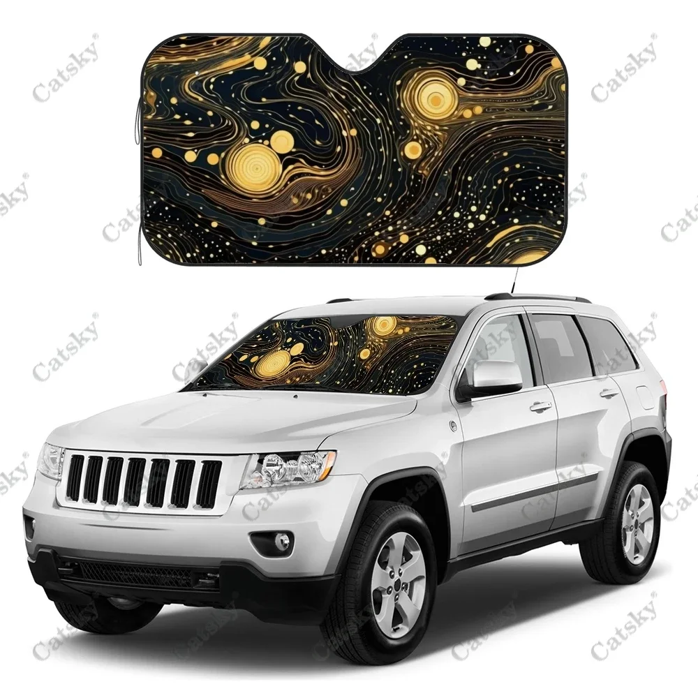 

Cosmic Elegance Galaxy Line Art Car Windshield Sunshade, Front Auto Car Windshield Sun Shade Blocks Uv Rays Sun Visor Protector