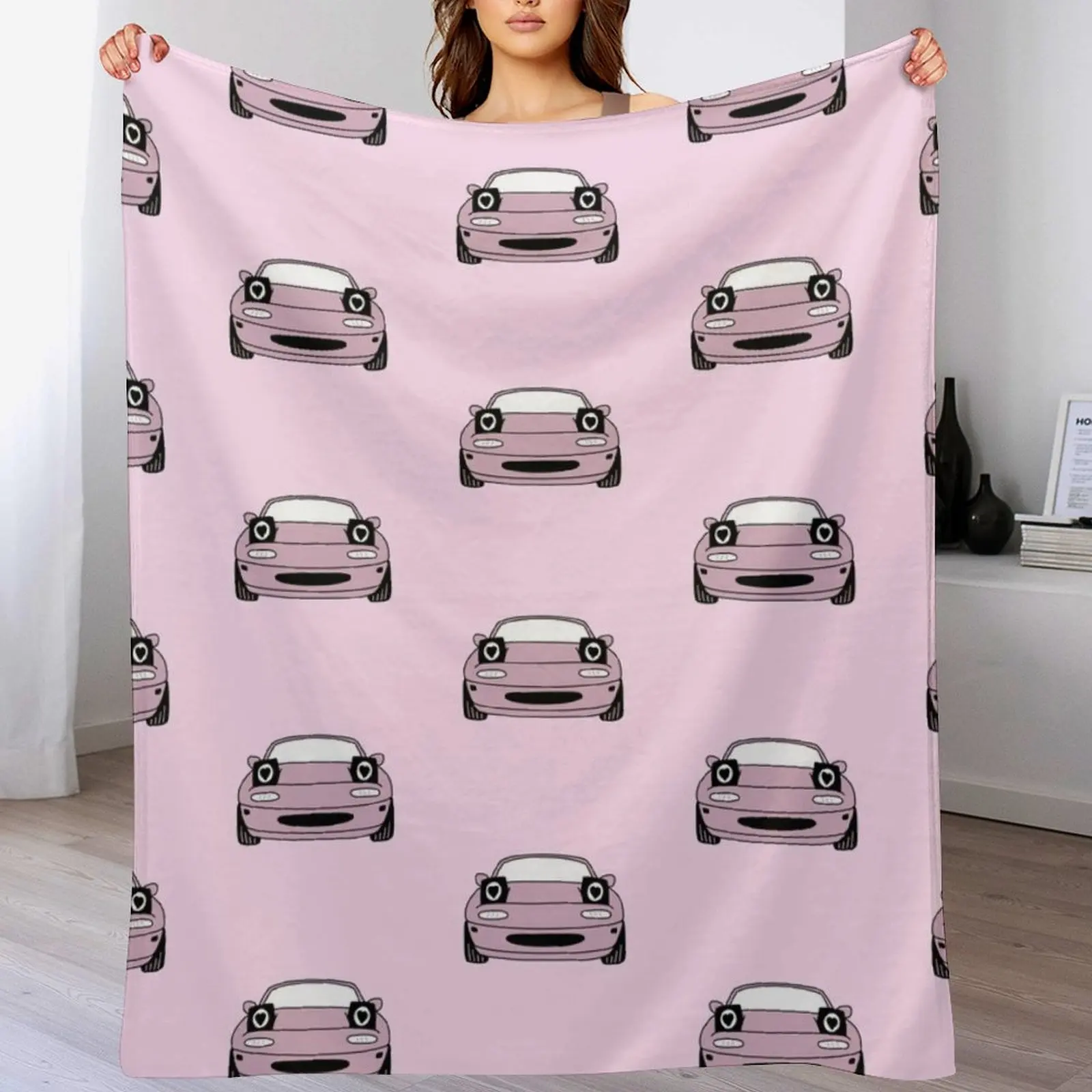 

heart eyes miata pink Throw Blanket warm for winter wednesday anime halloween Blankets