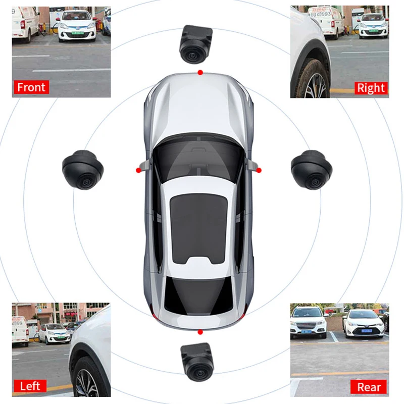 T5 360 Panoramic Camera System HD Night vision Bird\'s eye view around monitoring visual images 5D Fisheye 180 degree 360 car cam