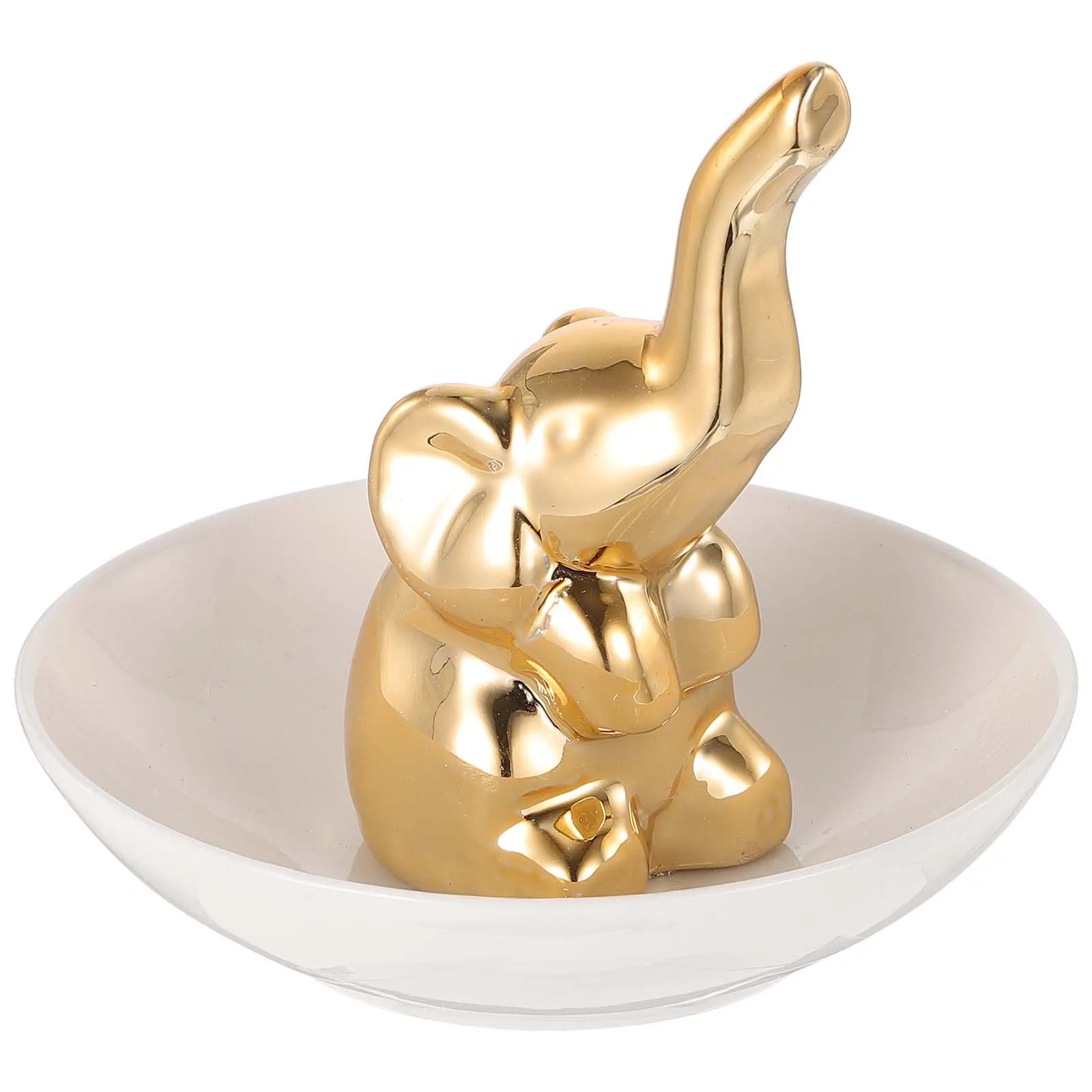 

Jewelry Ceramic Necklace Holder Display Organizer Plate Golden Ring Jewerly Bracelet Tray