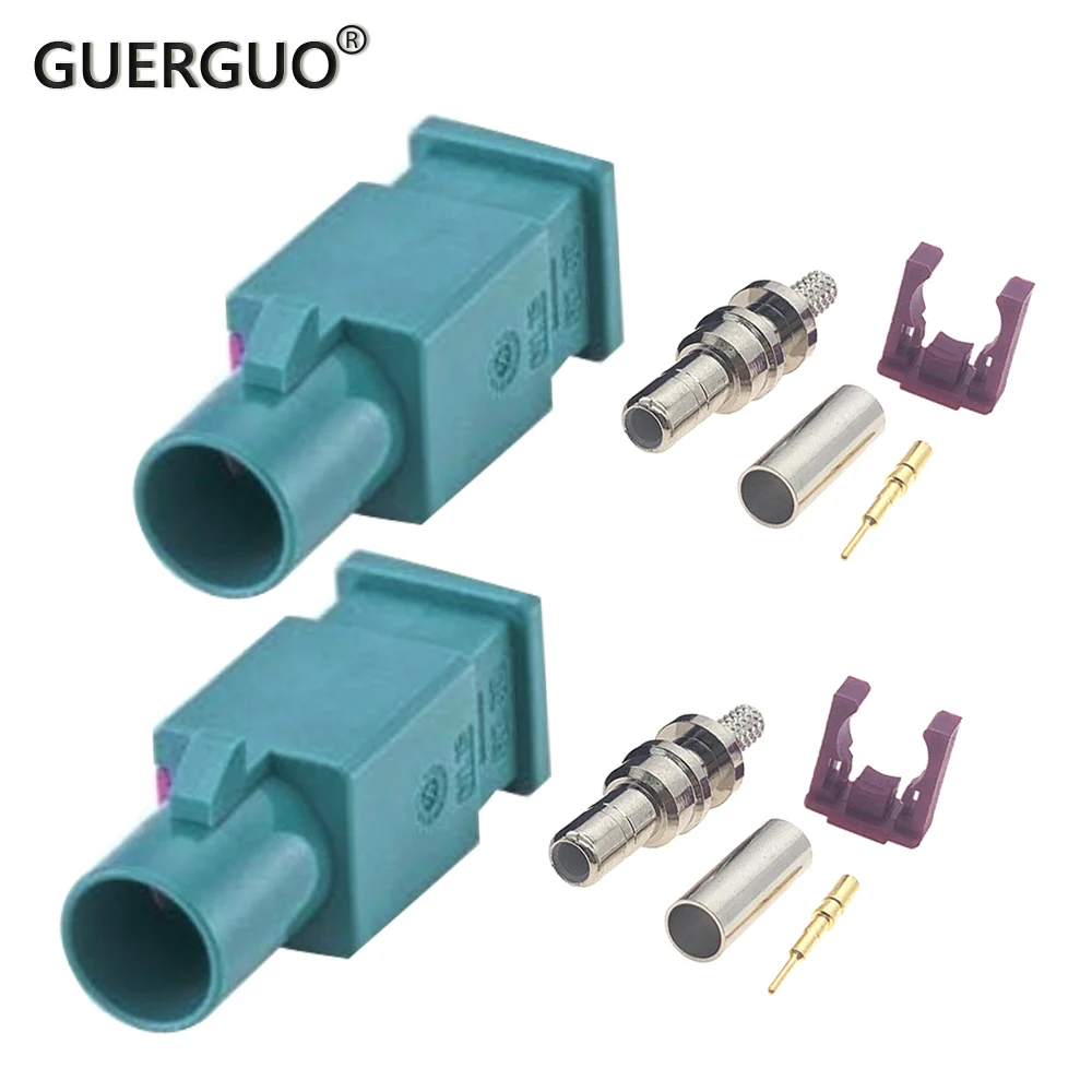 100PCS Fakra Z Male Female Jack Plug Universal  Connector Soldering RF Coaxial Wire Connectors for RG316 RG174 Pigtail Cable