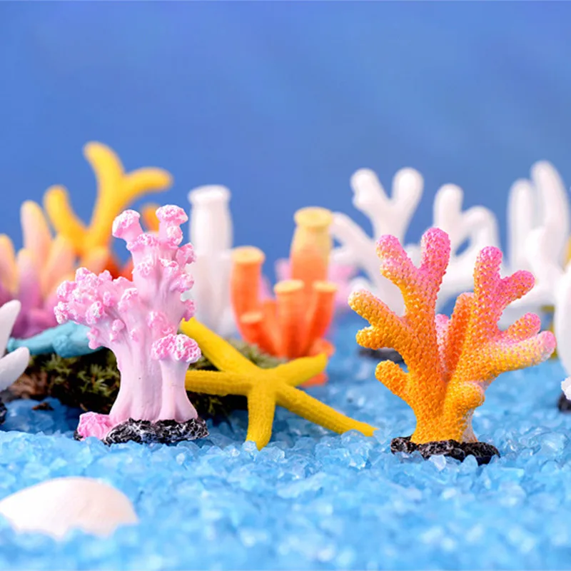 Cute Micro Landscape Artificial Coral Starfish Resin Ornaments For Fish Tank Aquarium Accessories Decorations Home Decor