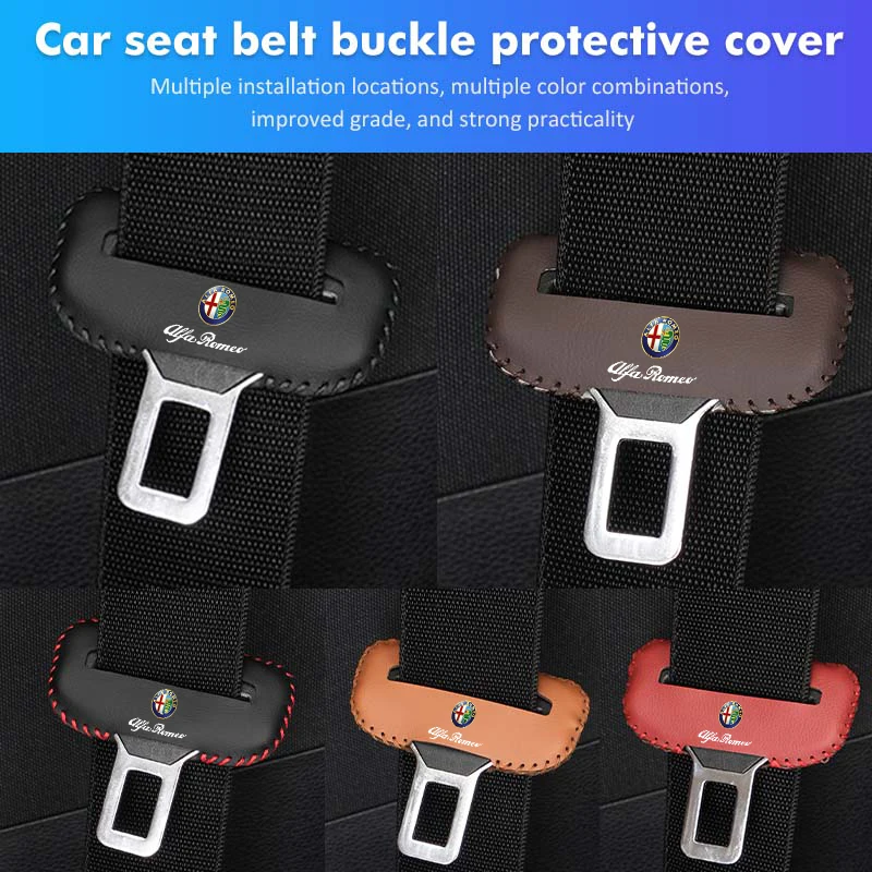 Funda protectora de enchufe para cinturón de seguridad de coche, cubierta de Clip con hebilla para cinturón de seguridad para Alfa Romeo 159 Giulietta 156 147 Giulia Mito GT Stelvio Spider