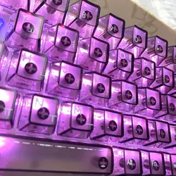 Korean keyca 132 Key Crystal Transparent Keycaps For MX Switch Mechanical Gaming Keyboard CBSA Profile Blank Backlit Keycap GK61