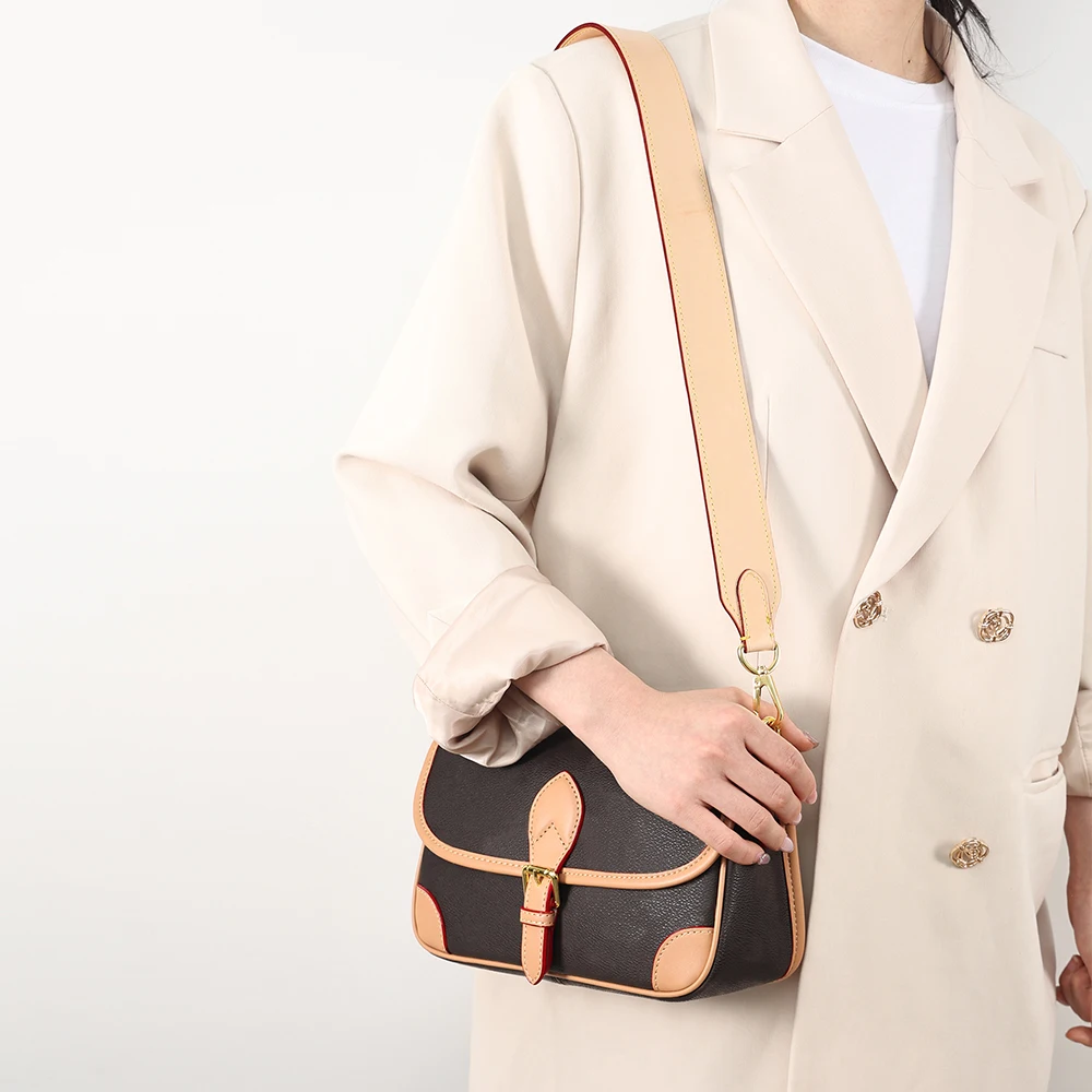 JOGUJOS Genuine Leather Shoulder Strap Replacement 1.5 Inch Wide 35 Inch Purse Strap Belt Crossbody Bag Strap Bag Handles