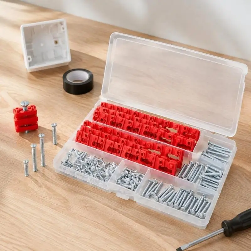 168-Piece Outlet Box Adjustment Assortment with Adjustable PVC Sections and #6-32 Machine Screws for Recessed Wall Device M4YD