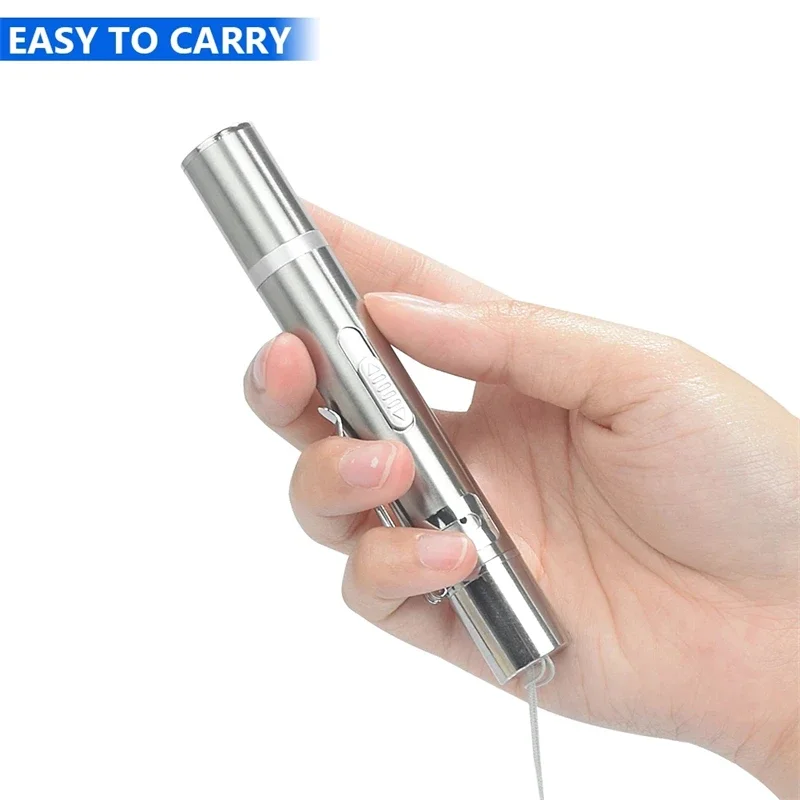 Cat Laser Toy Pen USB Charging LED Light Pointer Rechargeable Torch UV Flashlight Pen 5 Patterns Laser Stick Toy Cat Accessories