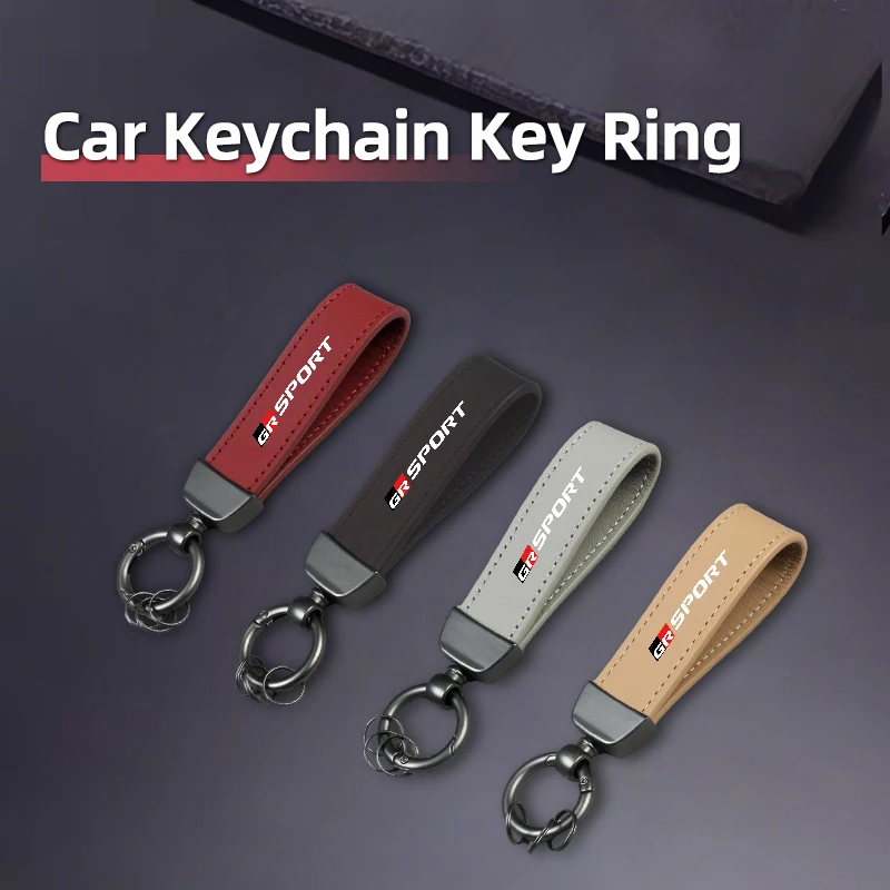 

Car Logo KeyChain Leather Key Rings Auto Accessories For Toyota GR Aygo Supra Prado RAV4 Hilux Yaris Corolla 4Runner Camry Avalo
