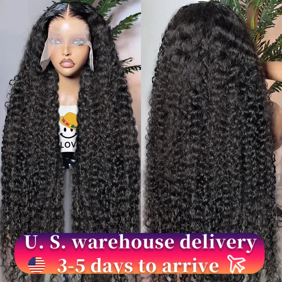 Deep Wave 30 40 Inch Lace Front Wig 200 Density 13x6 HD Transparent Lace Frontal Human Hair Wig PrePlucked For Black Women