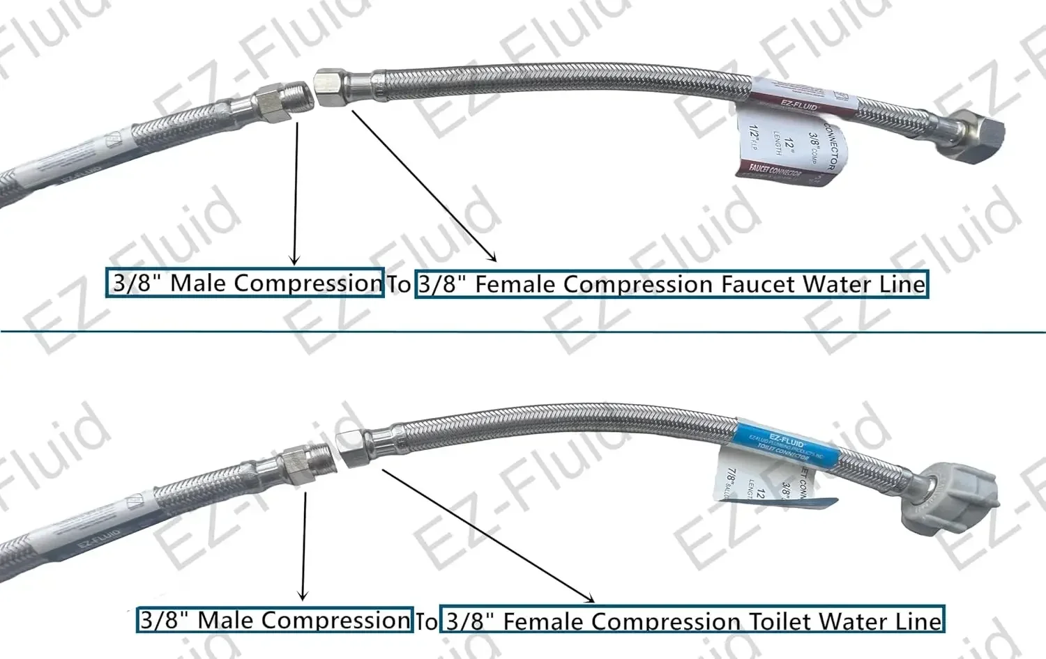

BestsellerStainless Steel 20-Inch Faucet Supply Line with 3/8 Male to Female Compression Connections