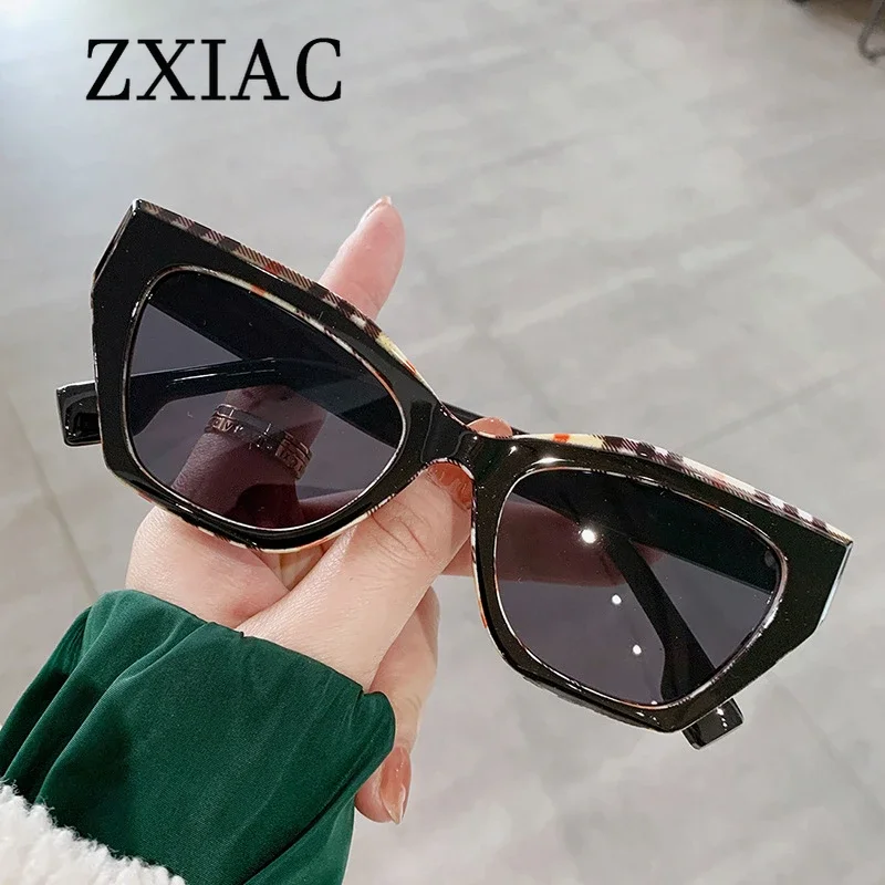 ZXIAC Fashion Cat Eye Metal Sunglasses Women Bright Black Lenses Driving Men Sun Glasses for Men Lunette De Soleil Oeil De Chat