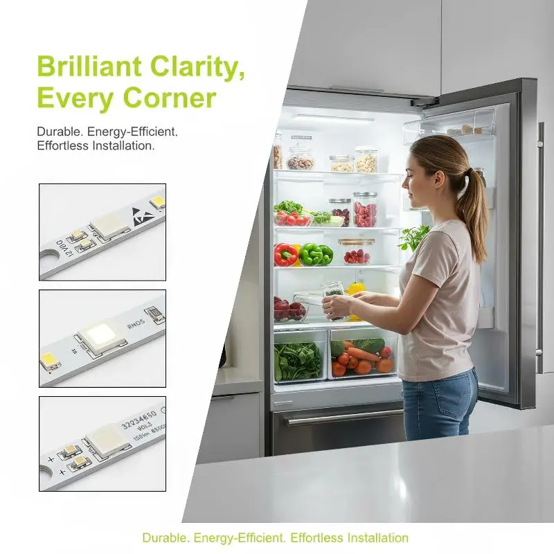 12V 6500K LED Refrigerator Light Strip Cool White Replacement Spare Part 32034650 for Household Fridge Daily Fixing Work