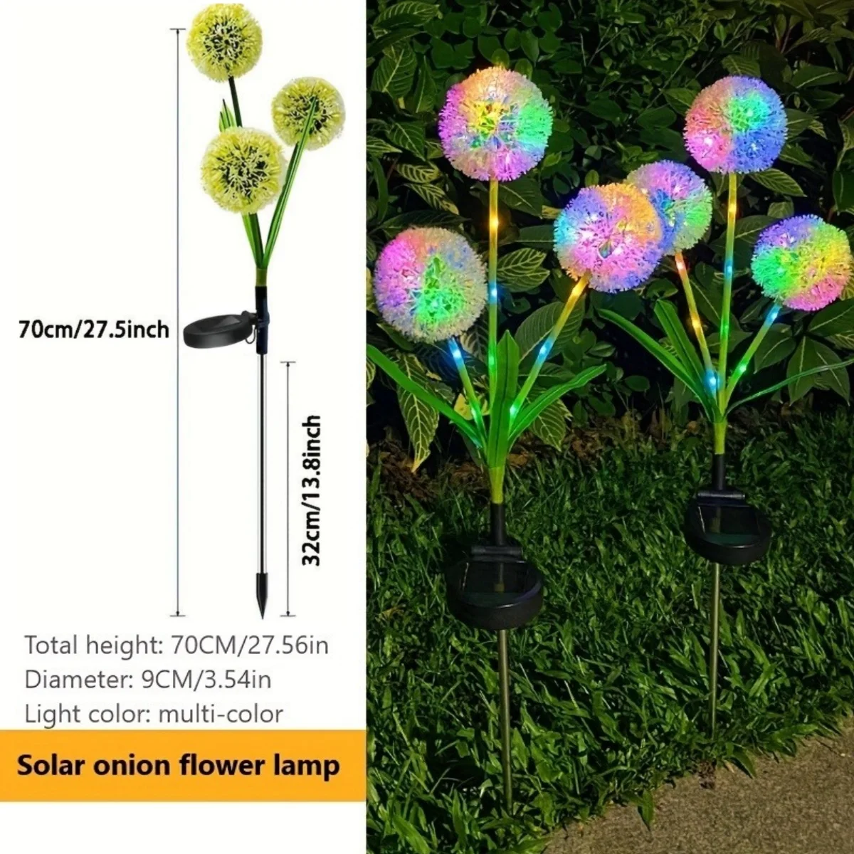 1pc Solar Garden Dandelion Light, Outdoor LED Solar Dandelion Lights, Decoration Light For Lawn, Balcony, Patio & Garden