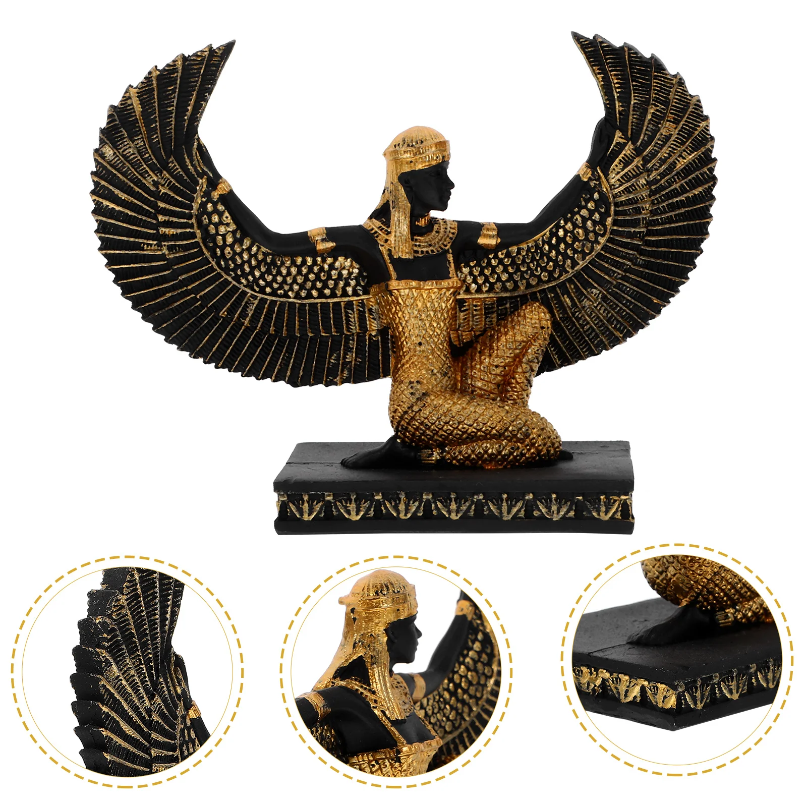 Resin Egyptian Goddess Model Desktop Goddess Adornment Kneeling Statue Egyptian Goddess Statue Resin Desktop Egyptian Goddess