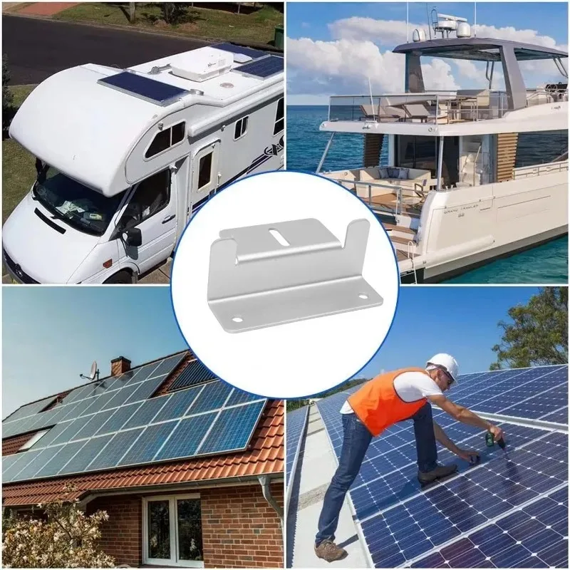 4pcs Aluminum Alloy Z Brackets with Nuts and Bolts Solar Panel Mounting Brackets Lightweight Solar Panels for Roof RVs view 5