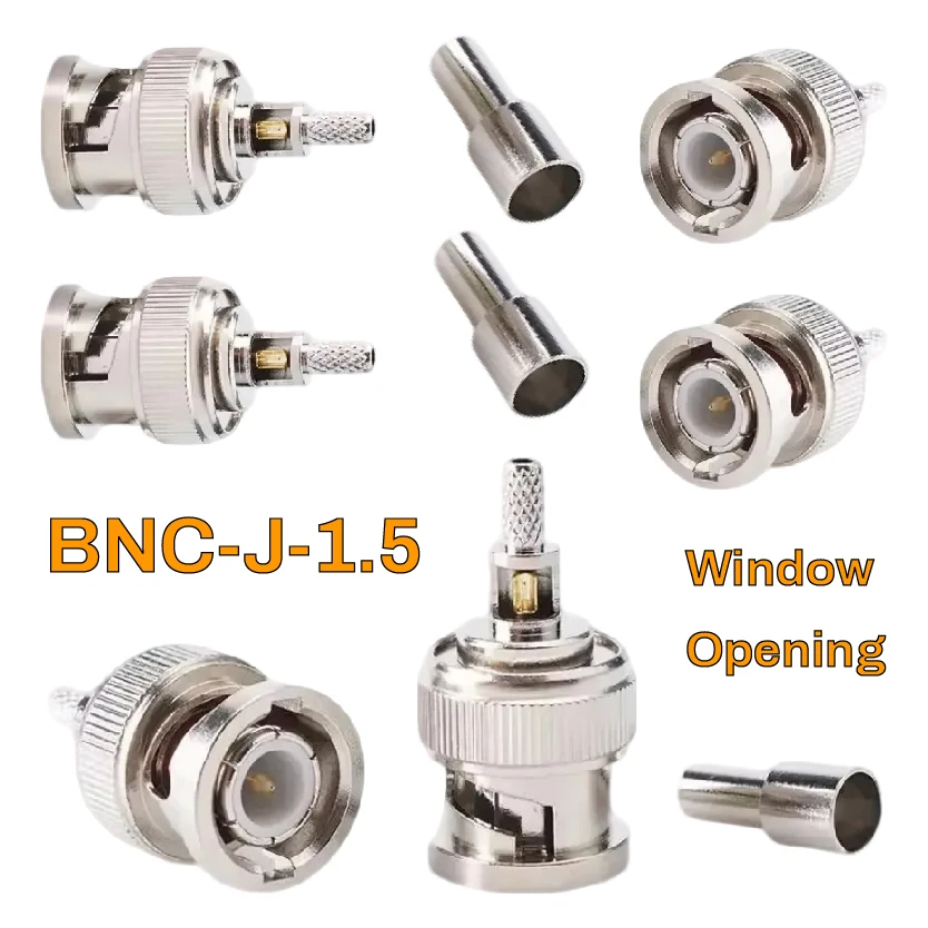 BNC-J-1.5 BNC Male Plug RF Connector Crimp Nickelplated for Coaxial Cable RG174 RG316 LMR100
